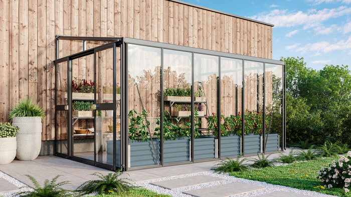 Växthus Helena 10200 Svart Glas/Poly 10,2 m² Vitavia